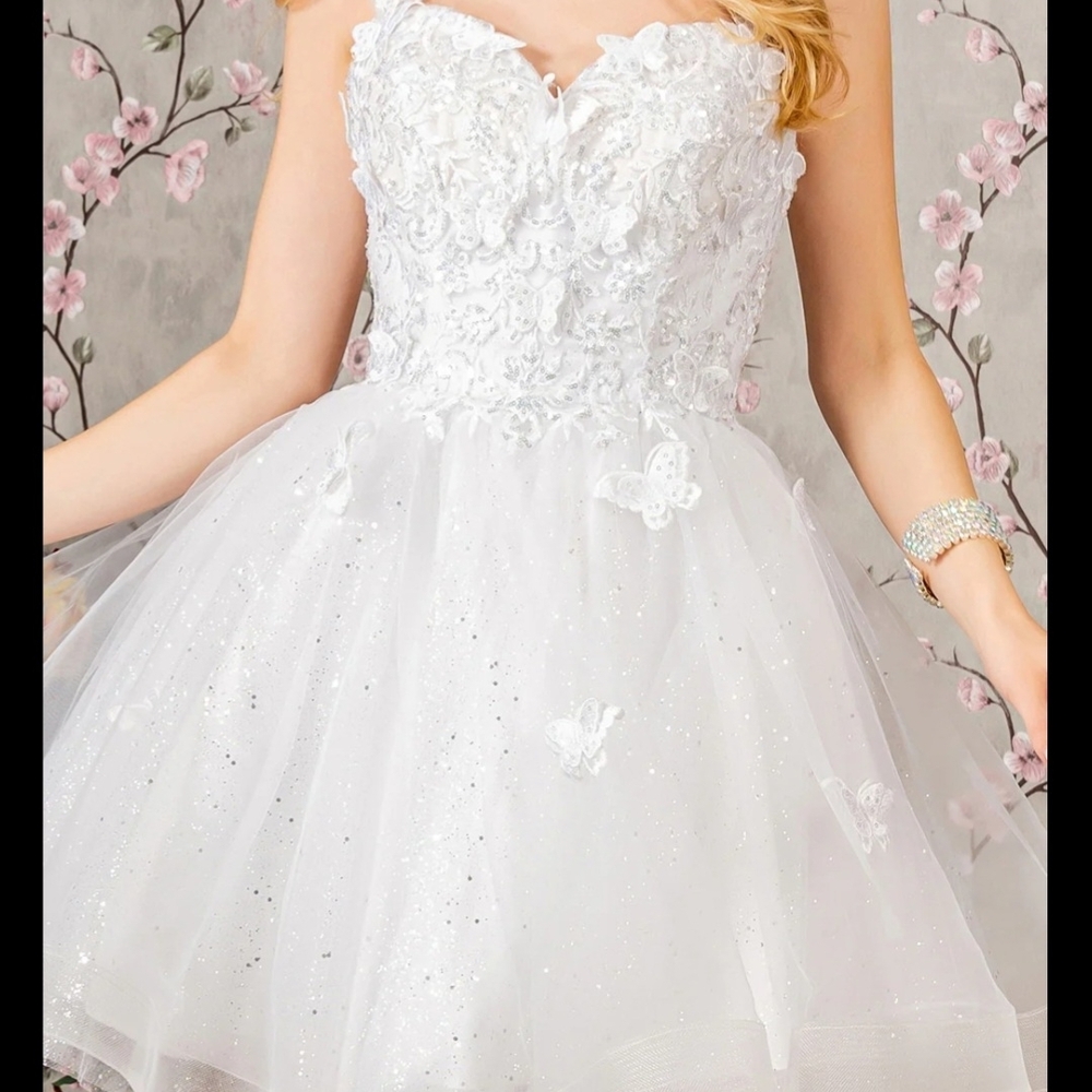 Dancing Queen White Formal Gown with Red Label